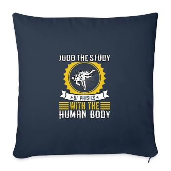 Judo : l’étude de la physique avec un corps humain - Housse de coussin décorative 45 x 45 cm - bleu marine - Devant