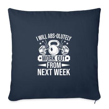 Gym Junkies AbS-Olutely Workout Form la semaine prochaine - Housse de coussin décorative 45 x 45 cm - bleu marine - Devant