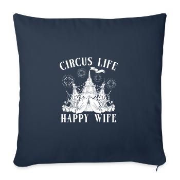Cirque Graphique Cirque Vie Femme Heureuse Cirque Cadeau - Housse de coussin décorative 45 x 45 cm - bleu marine - Devant