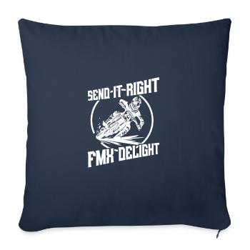 Pilote de moto tout-terrain FMX Delight MX Motocross Supercross - Housse de coussin décorative 45 x 45 cm - bleu marine - Devant