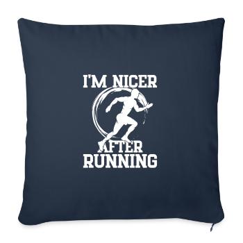 Marathon Runner Cadeau plus agréable après la course - Housse de coussin décorative 45 x 45 cm - bleu marine - Devant