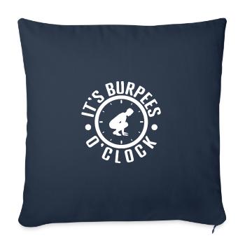 Gym Junkies C’est Burpees O ́Clock Calisthenics - Housse de coussin décorative 45 x 45 cm - bleu marine - Devant
