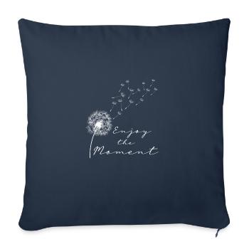Profitez du moment de la légèreté du pissenlit - Housse de coussin décorative 45 x 45 cm - bleu marine - Devant