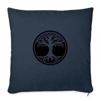 arbre de vie 001 - Housse de coussin décorative 45 x 45 cm - bleu marine - Devant