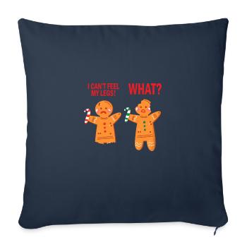 Sentez les jambes cuire un cadeau d'hiver en famille - Housse de coussin décorative 45 x 45 cm - bleu marine - Devant