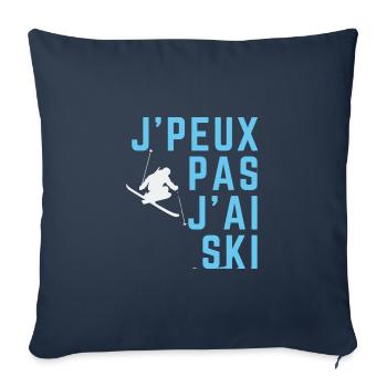 J'peux pas j'ai ski - Housse de coussin décorative 45 x 45 cm - bleu marine - Devant