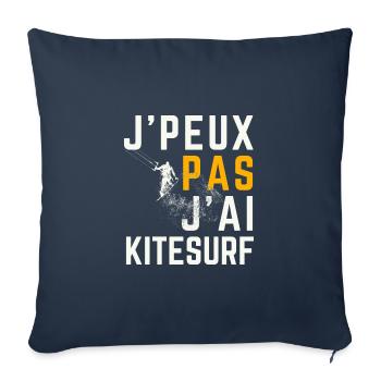 J peux pas j ai Kitesurf - Housse de coussin décorative 45 x 45 cm - bleu marine - Devant