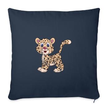 Léopard de style grunge vintage rétro - Housse de coussin décorative 45 x 45 cm - bleu marine - Devant