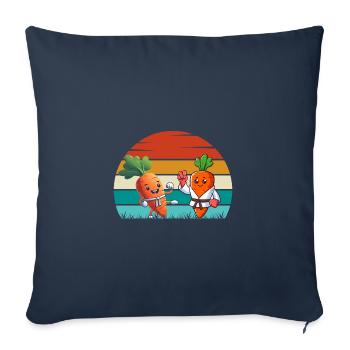 Karaté Carottes - Housse de coussin décorative 45 x 45 cm - bleu marine - Devant