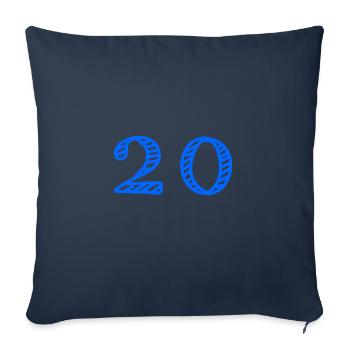 20 ANS. 20e ANNIVERSAIRE. ANNIVERSAIRE 20 ANS. 20 - Housse de coussin décorative 45 x 45 cm - bleu marine - Devant