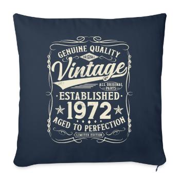 Né en 1972 Vintage Cadeau d’anniversaire - Housse de coussin décorative 45 x 45 cm - bleu marine - Devant