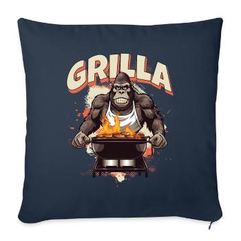 Grilling Grilla Griller Gorilla BBQ Saying Funny - Sofa pillowcase 17,3'' x 17,3'' (45 x 45 cm) - navy - Front