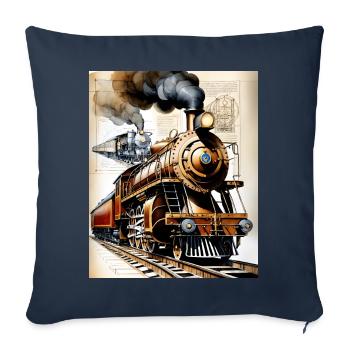 Train #1 - Sofa pillowcase 17,3'' x 17,3'' (45 x 45 cm) - navy - Front