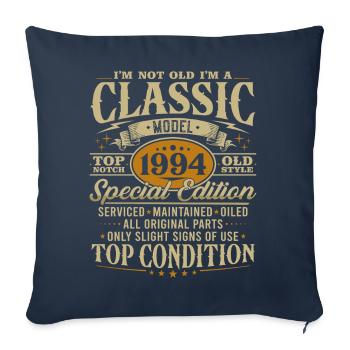 Vintage 1994 classique cadeau d’anniversaire - Housse de coussin décorative 45 x 45 cm - bleu marine - Devant