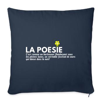 POESIE. Zitat - Sofakissenbezug 45 x 45 cm - Navy - Vorne