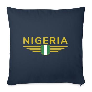 Nigeria Design – Montrez votre amour pour le pays - Housse de coussin décorative 45 x 45 cm - bleu marine - Devant