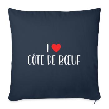 Boucher I Love Côte De Boeuf - Housse de coussin décorative 45 x 45 cm - bleu marine - Devant
