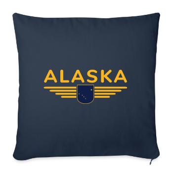 Alaska Fan T-Shirt – USA Style - Sofa pillowcase 17,3'' x 17,3'' (45 x 45 cm) - navy - Front
