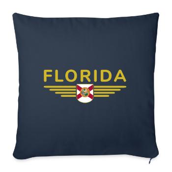 Florida Fan T-Shirt – Sonne & Strand - Sofakissenbezug 45 x 45 cm - Navy - Vorne