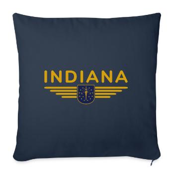 Indiana Fan T-Shirt – Show pride! - Sofa pillowcase 17,3'' x 17,3'' (45 x 45 cm) - navy - Front