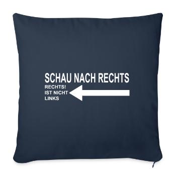 Schau nach Rechts - Sofakissenbezug 45 x 45 cm - Navy - Vorne