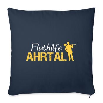 Fluthilfe Ahrtal Flut Helfer Hochwasser Eimerkette - Sofakissenbezug 45 x 45 cm - Navy - Vorne