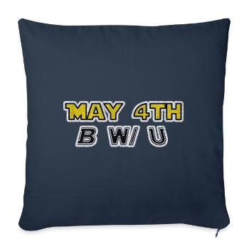 Que le 4 soit avec toi Yellow Grunge - Housse de coussin décorative 45 x 45 cm - bleu marine - Devant