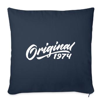 Original 1974 Cadeau D'anniversaire 1974 - Housse de coussin décorative 45 x 45 cm - bleu marine - Devant