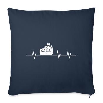 Battement de cœur de douceur - Housse de coussin décorative 45 x 45 cm - bleu marine - Devant