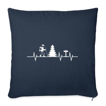 Heartbeat of Hiking - Sofa pillowcase 17,3'' x 17,3'' (45 x 45 cm) - navy - Front