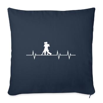 Battement de cœur de la danse - Housse de coussin décorative 45 x 45 cm - bleu marine - Devant