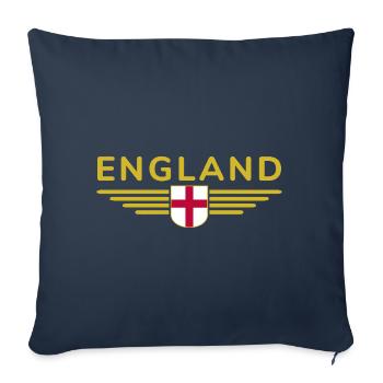 Conception du t-shirt de fan d’Angleterre - Housse de coussin décorative 45 x 45 cm - bleu marine - Devant