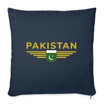 Pakistan Design – Fier de sa patrie - Housse de coussin décorative 45 x 45 cm - bleu marine - Devant