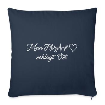 Mein herz puls Geschenk DDR Ossi Ostdeutschland - Sofakissenbezug 45 x 45 cm - Navy - Vorne