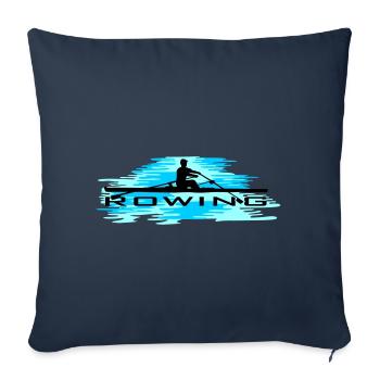 Rudern, Ruderer und Wasser - Sofakissenbezug 45 x 45 cm - Navy - Vorne