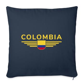 Colombia Design – Pour les vrais fans - Housse de coussin décorative 45 x 45 cm - bleu marine - Devant