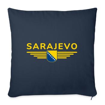Sarajevo Bosnien Fan T-Shirt - Sofakissenbezug 45 x 45 cm - Navy - Vorne