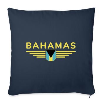 Fans des Bahamas : Design tropical - Housse de coussin décorative 45 x 45 cm - bleu marine - Devant