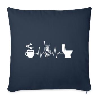 Coffee Cigarette Toilet Humor Smoker - Sofa pillowcase 17,3'' x 17,3'' (45 x 45 cm) - navy - Front