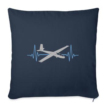 Heartbeat Glider Flying | Colors changeable - Sofa pillowcase 17,3'' x 17,3'' (45 x 45 cm) - navy - Front