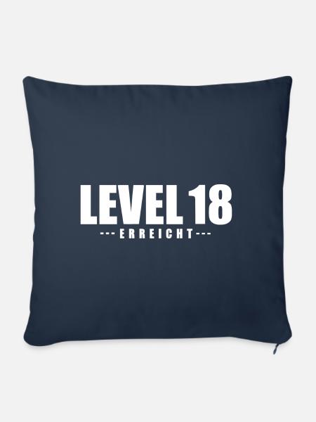 Level 18 erreicht [white] - Sofakissenbezug 45 x 45 cm - Navy