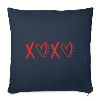 XOXO Valentines Day Love - Sofa pillowcase 17,3'' x 17,3'' (45 x 45 cm) - navy - Front