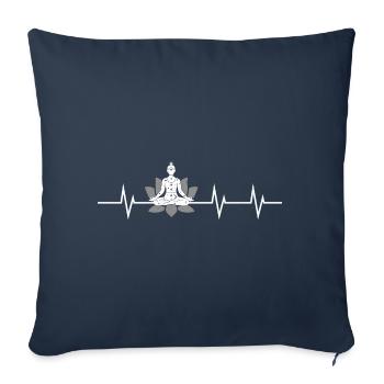 Méditation Battement de cœur - Housse de coussin décorative 45 x 45 cm - bleu marine - Devant