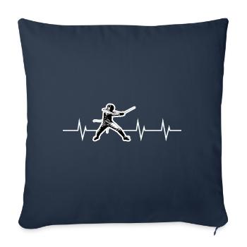 Heartbeat of Fencing - En garde ! - Housse de coussin décorative 45 x 45 cm - bleu marine - Devant