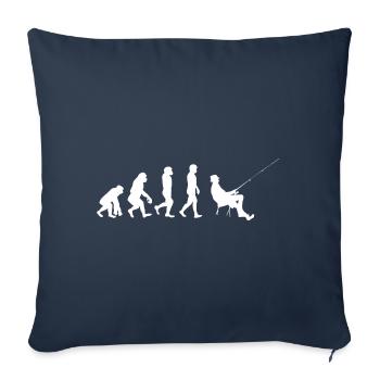 Evolution Pêcheur - Housse de coussin décorative 45 x 45 cm - bleu marine - Devant