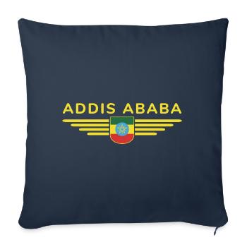 Addis Ababa T-Shirt – Capital City Style - Sofa pillowcase 17,3'' x 17,3'' (45 x 45 cm) - navy - Front