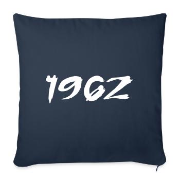 1962 Cadeau 63e Anniversaire 1962 Retro 1962 - Housse de coussin décorative 45 x 45 cm - bleu marine - Devant