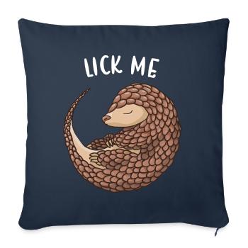 Lèche-moi Pangolin - Housse de coussin décorative 45 x 45 cm - bleu marine - Devant