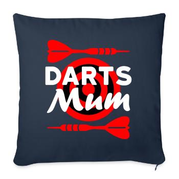 Darts mum (fléchettes, jeu de fléchettes en arrière-plan) - Housse de coussin décorative 45 x 45 cm - bleu marine - Devant