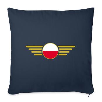 J'aime la Pologne, t-shirt design de style élégance - Housse de coussin décorative 45 x 45 cm - bleu marine - Devant